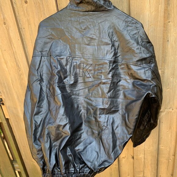Vintage Nike Leather Jacket Large Black - Picture 3 of 15